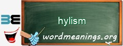 WordMeaning blackboard for hylism